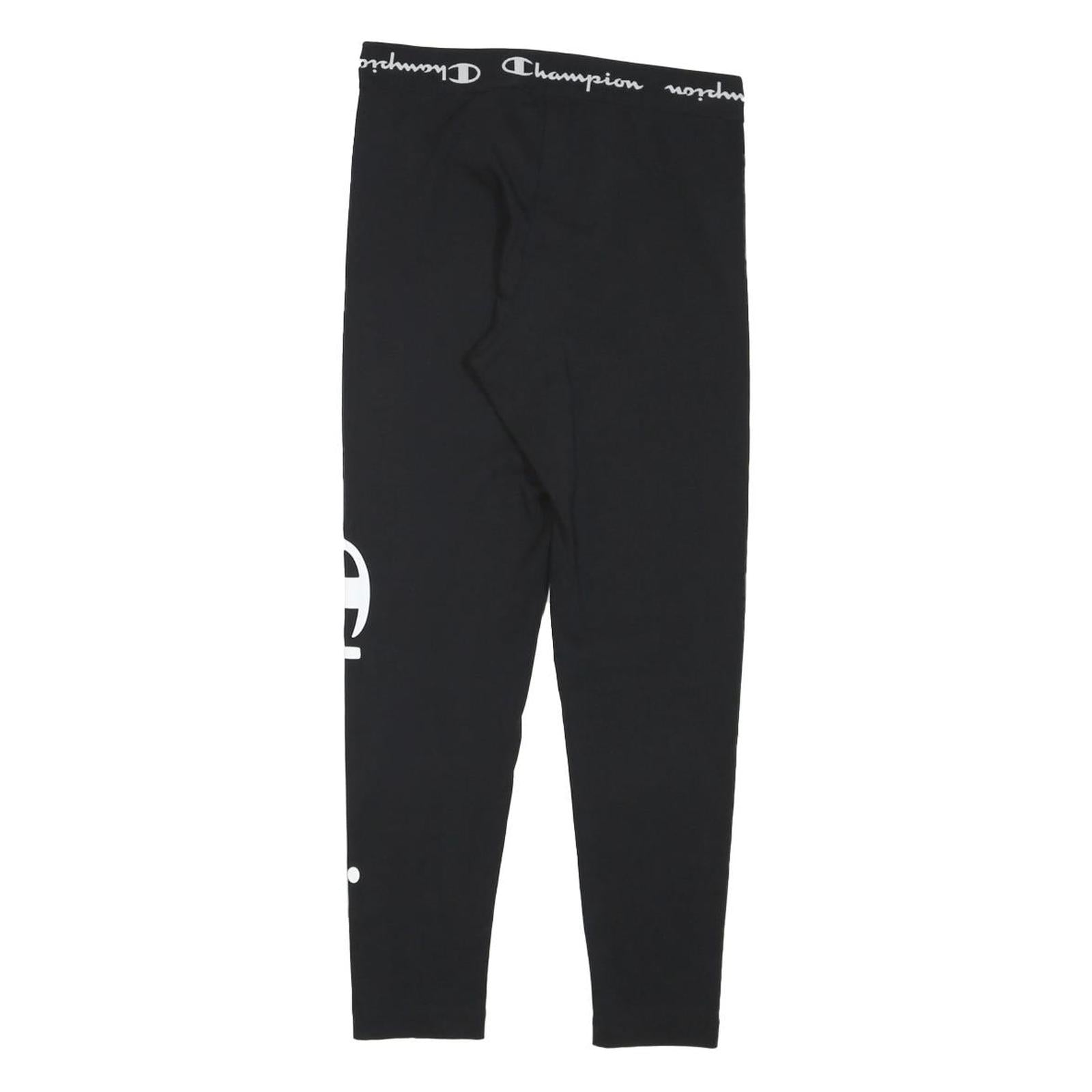 CHAMPION Womens Joggers Black Stretch Slim Skinny S W27 L26 Logo Print