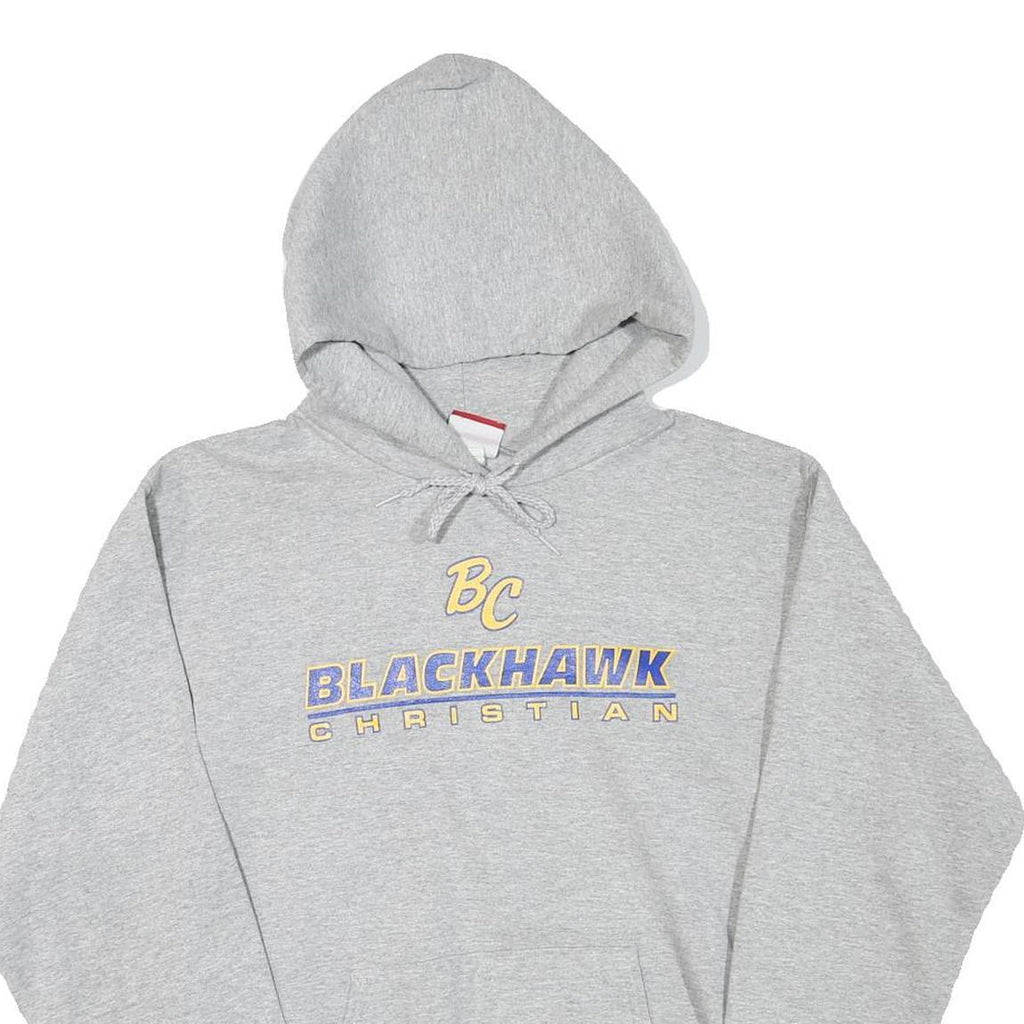 CHAMPION Mens Grey BC Blackhawk Christian Hoodie S Cotton Blend Pullover