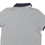 TOMMY HILFIGER Mens Grey & Navy Short Sleeve Colourblock Polo Shirt M Cotton