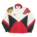 APEX ONE Mens White & Red Graphic Nylon Jacket M Zip Closure Sportswear