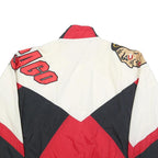 APEX ONE Mens White & Red Graphic Nylon Jacket M Zip Closure Sportswear