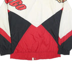 APEX ONE Mens White & Red Graphic Nylon Jacket M Zip Closure Sportswear