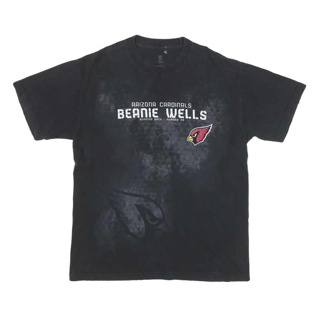 NFL Mens Black Arizona Cardinals Beanie Wells Graphic T-Shirt L Short Sleeve