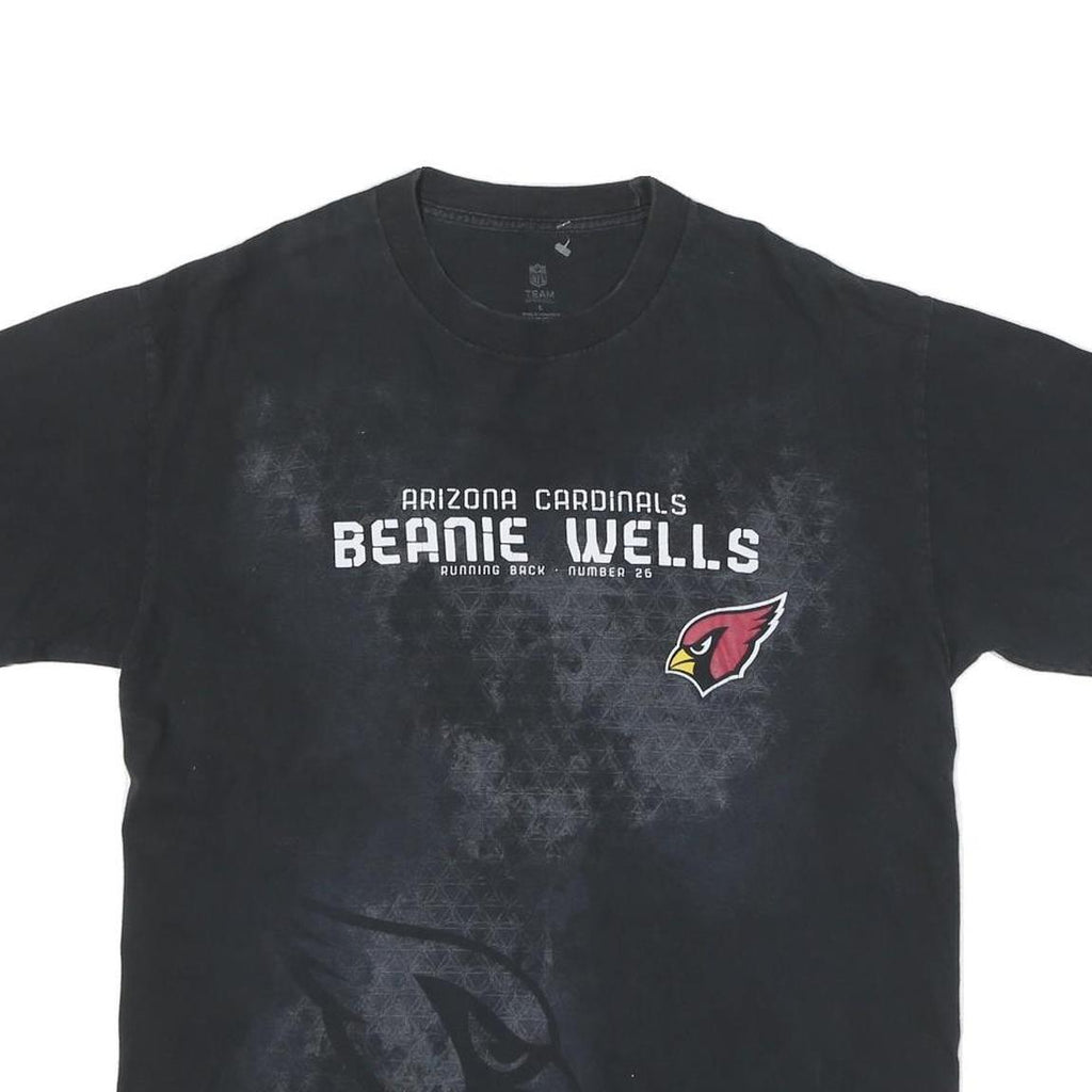NFL Mens Black Arizona Cardinals Beanie Wells Graphic T-Shirt L Short Sleeve
