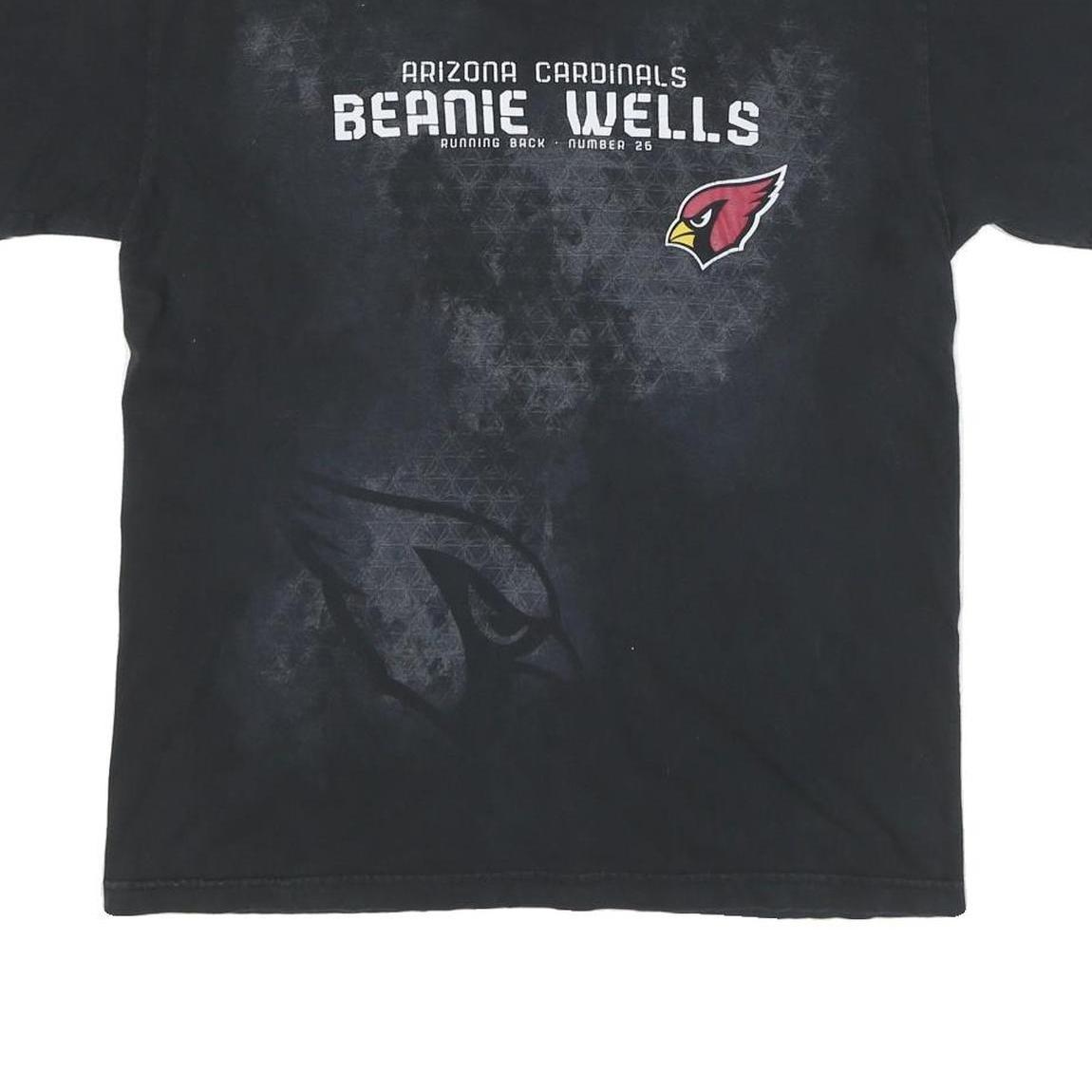 NFL Mens Black Arizona Cardinals Beanie Wells Graphic T-Shirt L Short Sleeve