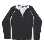 REEBOK Womens Black & White Zip Jacket UK 14 Polyester Blend Athletic Sportswear