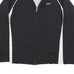 REEBOK Womens Black & White Zip Jacket UK 14 Polyester Blend Athletic Sportswear