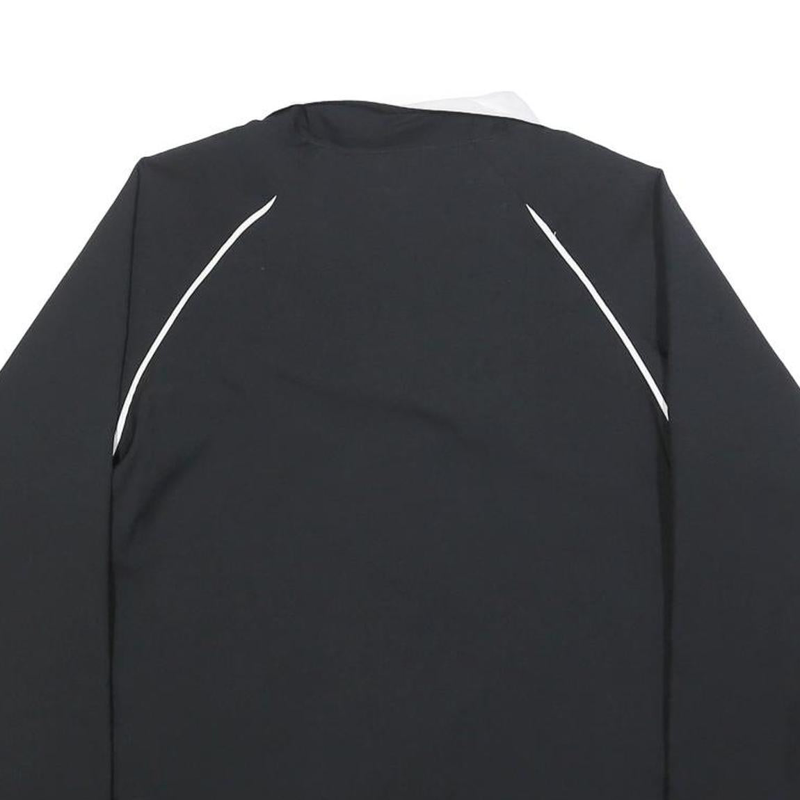 REEBOK Womens Black & White Zip Jacket UK 14 Polyester Blend Athletic Sportswear