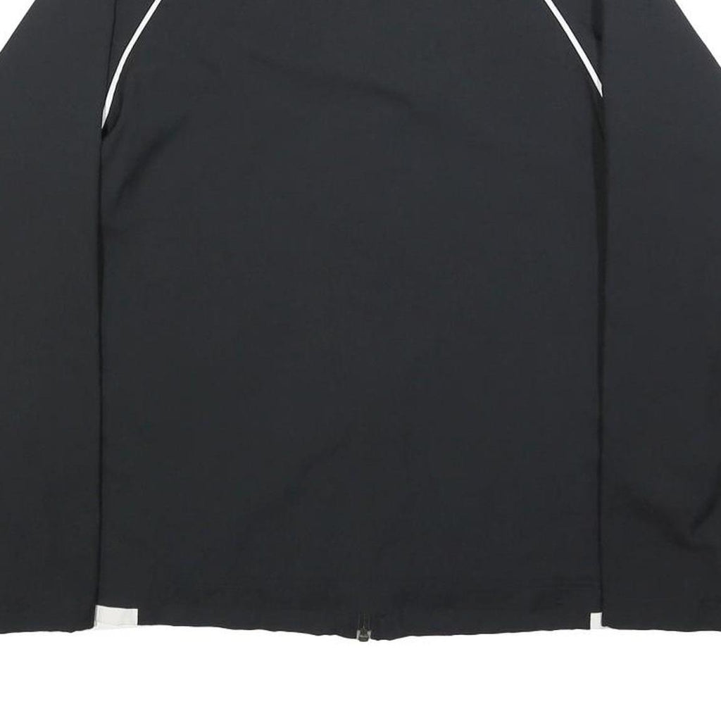 REEBOK Womens Black & White Zip Jacket UK 14 Polyester Blend Athletic Sportswear
