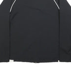 REEBOK Womens Black & White Zip Jacket UK 14 Polyester Blend Athletic Sportswear