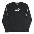 PUMA Womens Black Logo Detail Crew Neck Sweatshirt S Cotton Blend Sportswear
