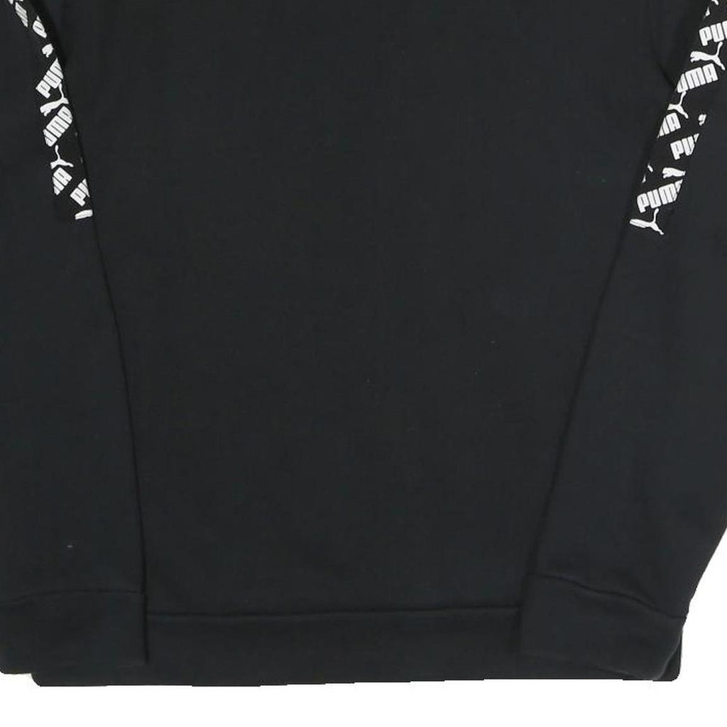 PUMA Womens Black Logo Detail Crew Neck Sweatshirt S Cotton Blend Sportswear