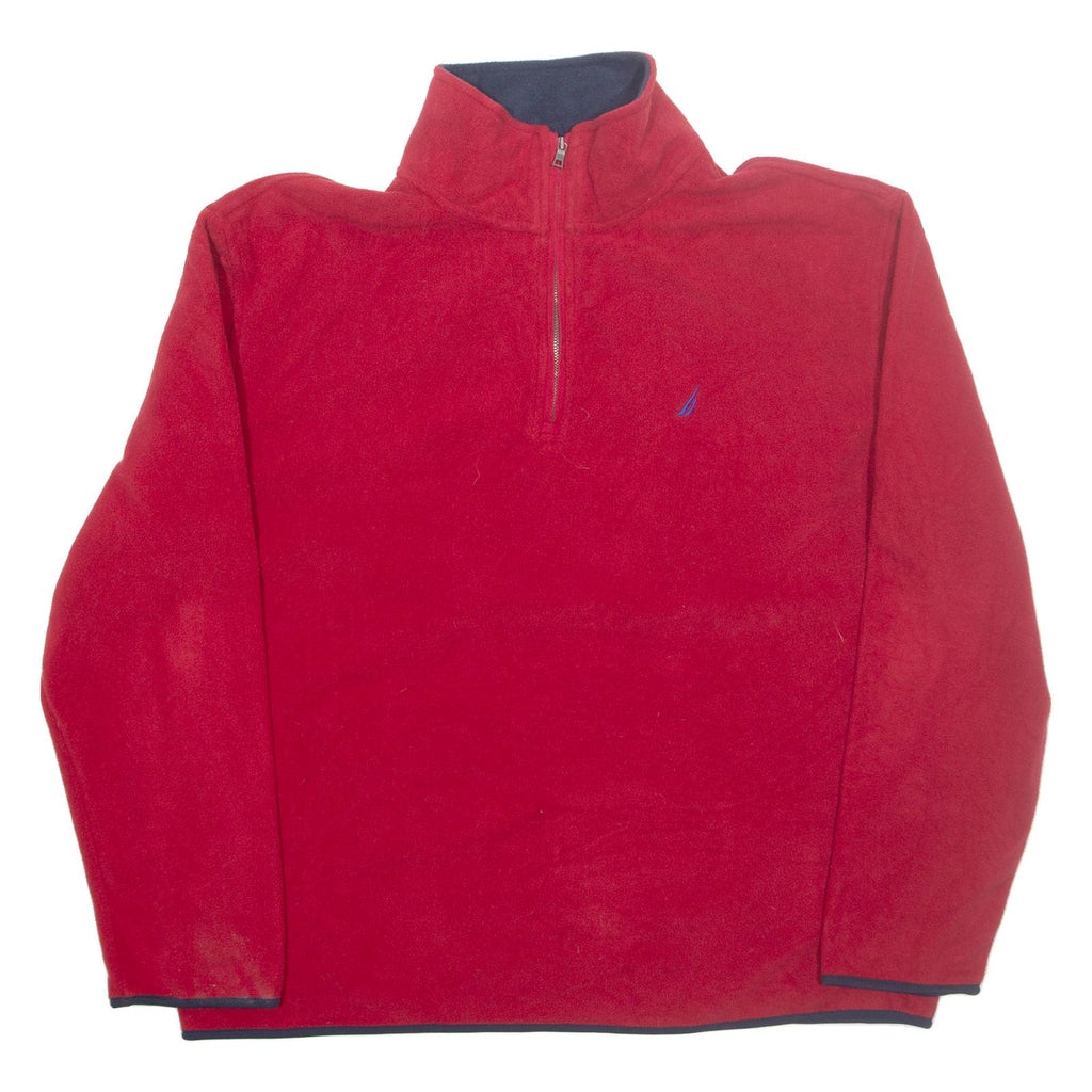 NAUTICA Mens Fleece Red 1/4 Zip XL