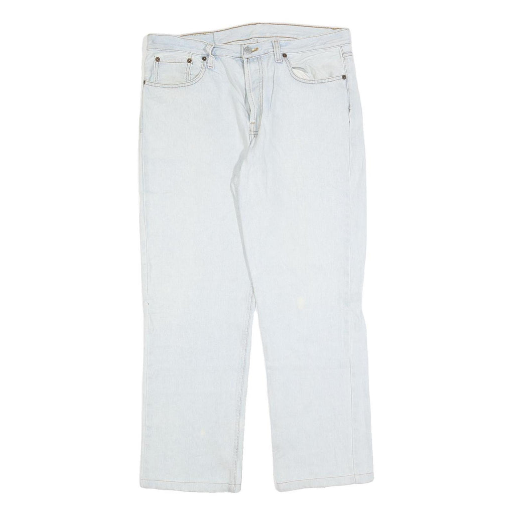 LEVI'S 501 Mens Blue Regular Straight Denim Cotton Blend Light W34 L28 Button