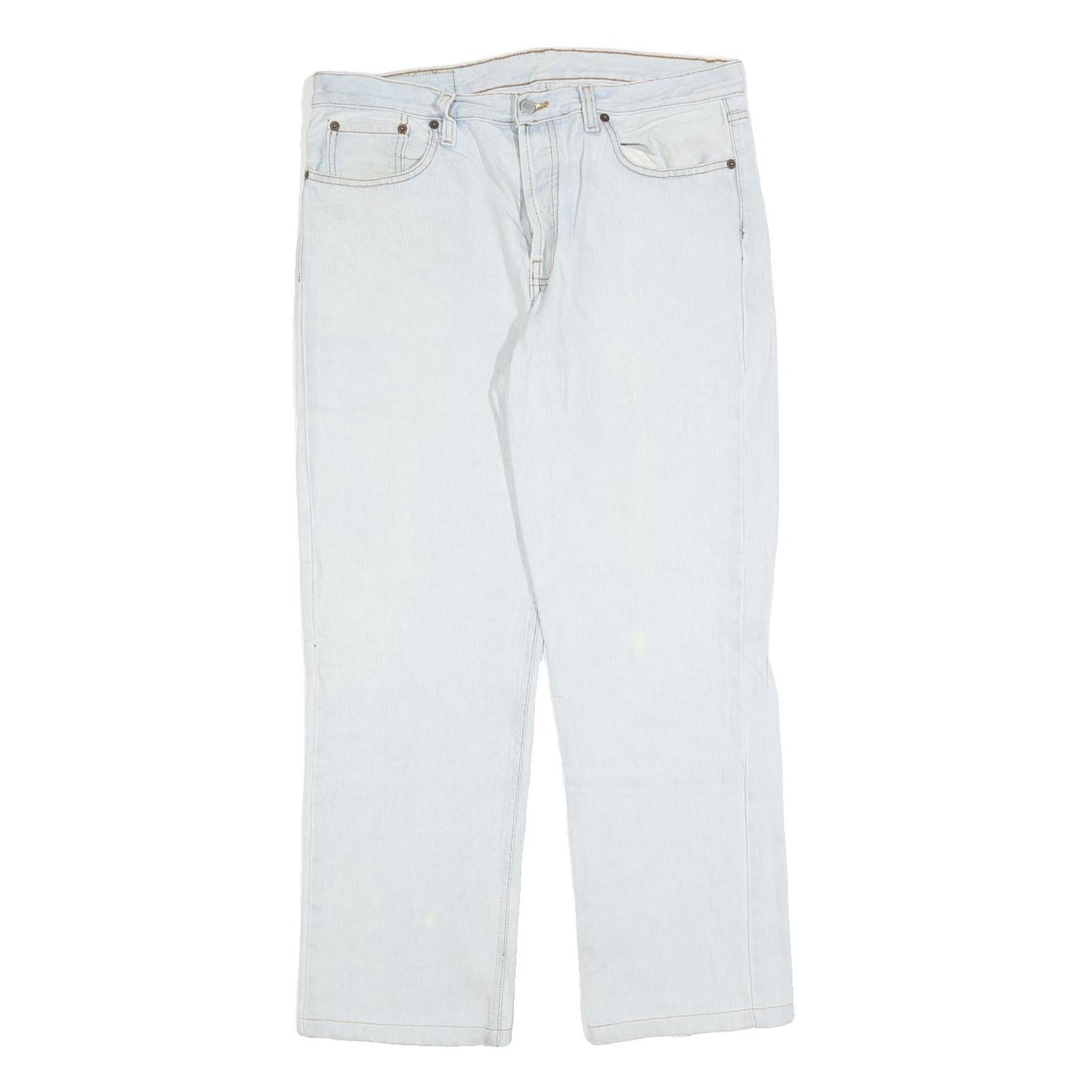 LEVI'S 501 Mens Blue Regular Straight Denim Cotton Blend Light W34 L28 Button