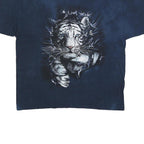 THE MOUNTAIN Mens Navy Blue Tiger Graphic T-Shirt XL Short Sleeve Crew Neck