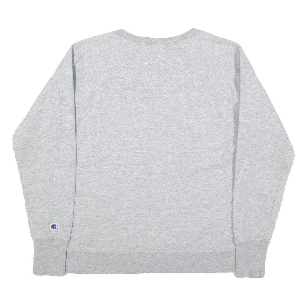 CHAMPION Mens Grey Cotton Blend Crew Neck M Logo Sweatshirt Casual Comfort