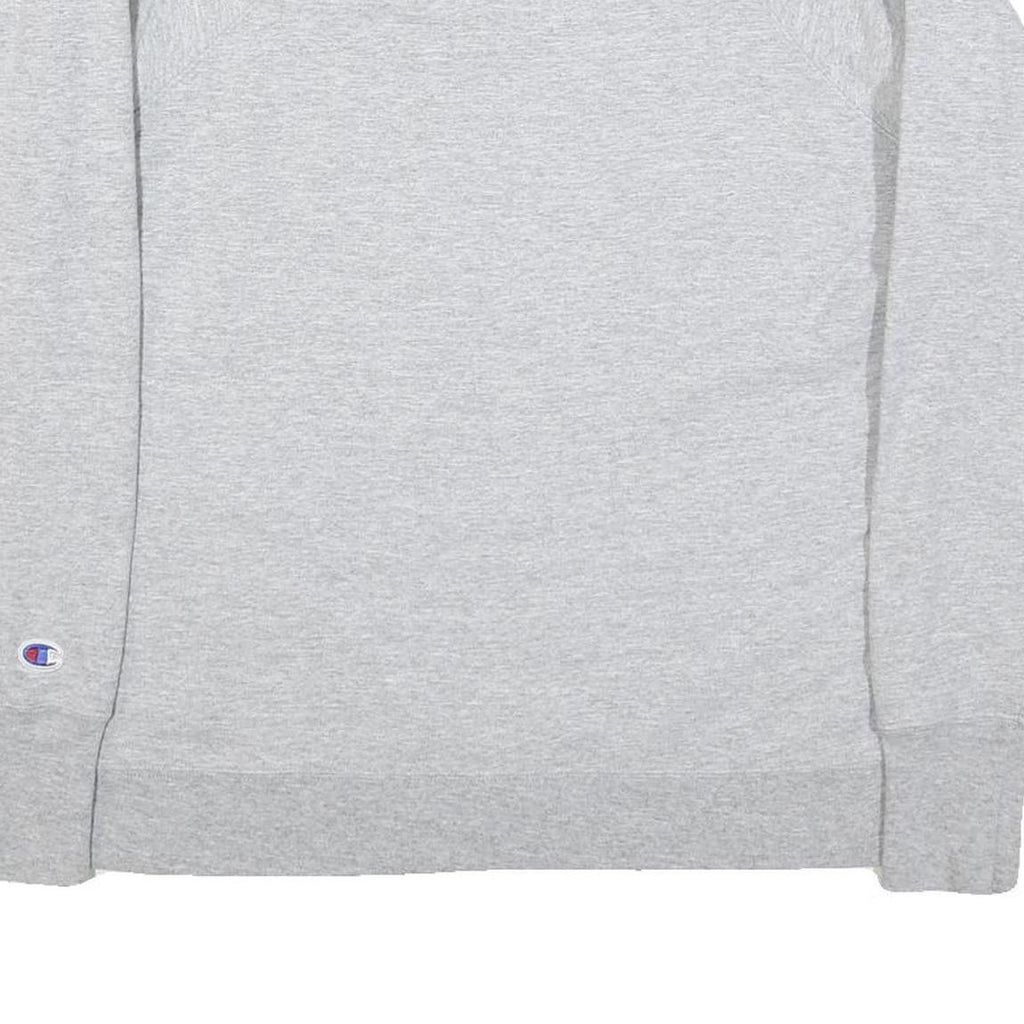 CHAMPION Mens Grey Cotton Blend Crew Neck M Logo Sweatshirt Casual Comfort