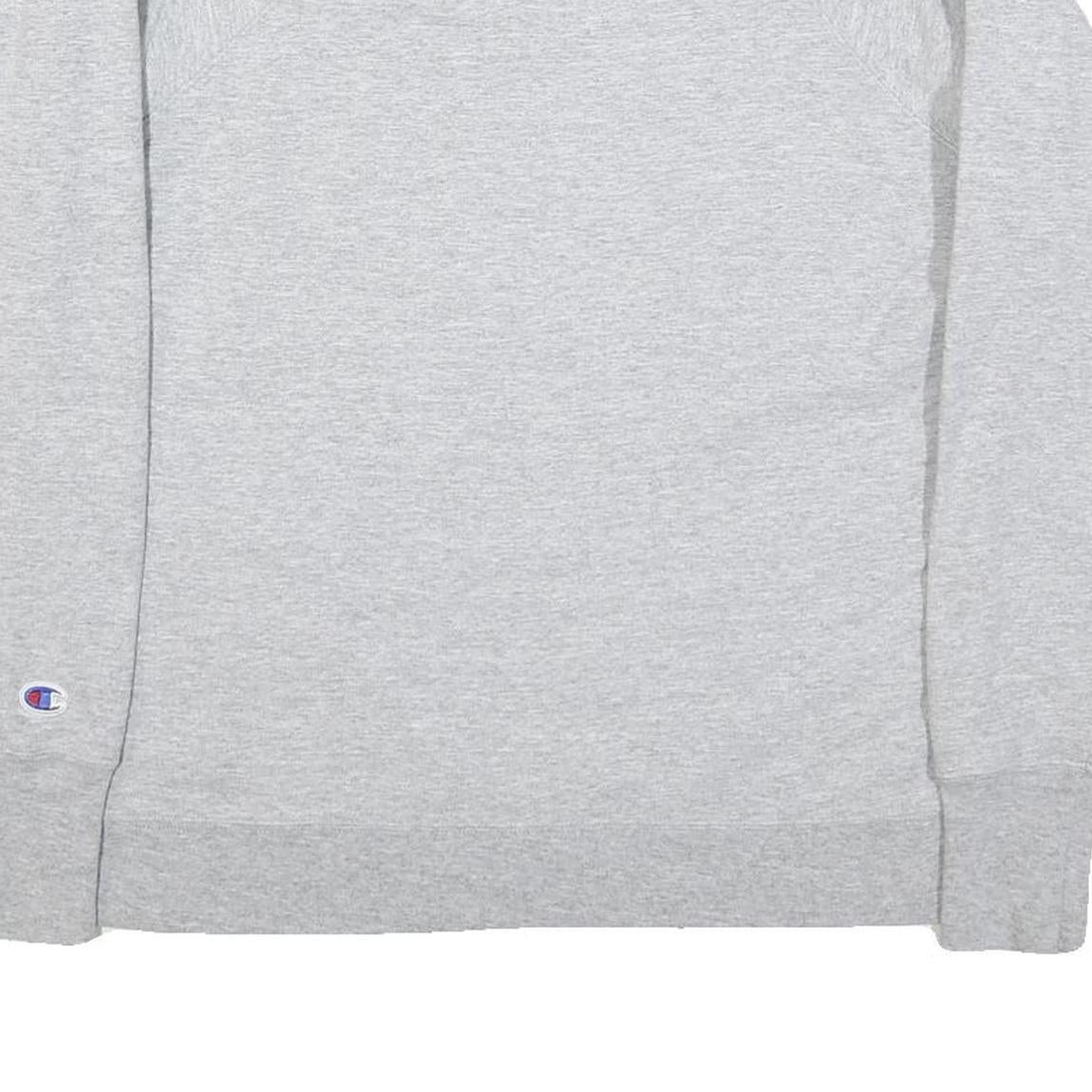 CHAMPION Mens Grey Cotton Blend Crew Neck M Logo Sweatshirt Casual Comfort