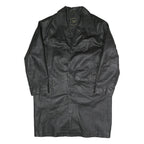 ETCH LEDER Mens Black Leather Button Jacket L Leather Classic Button Closure