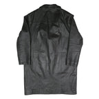 ETCH LEDER Mens Black Leather Button Jacket L Leather Classic Button Closure