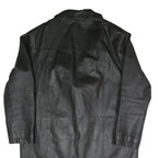 ETCH LEDER Mens Black Leather Button Jacket L Leather Classic Button Closure