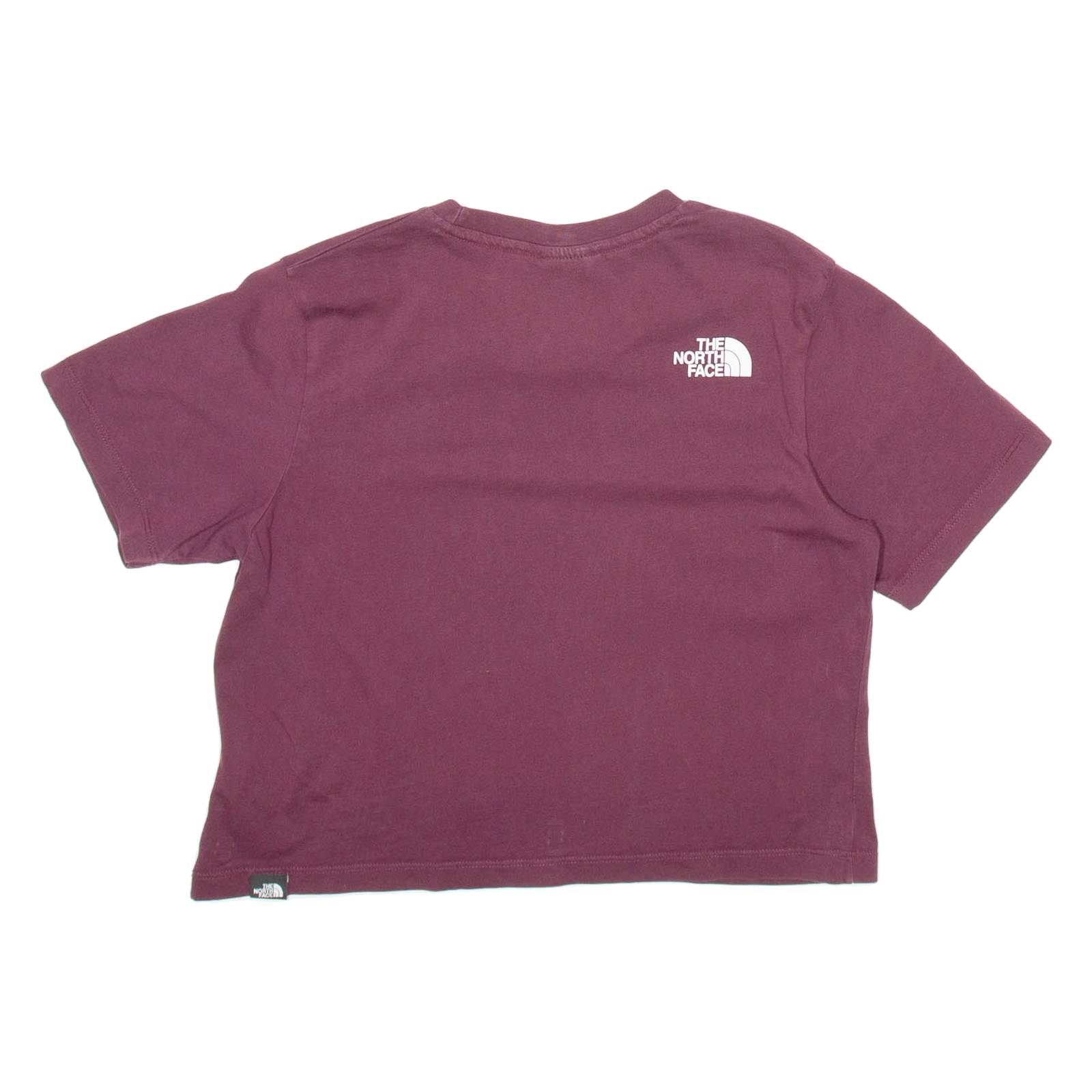 THE NORTH FACE Cropped Womens T-Shirt Maroon S