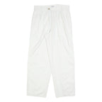 CASUAL LAND Womens Cotton Blend White Relaxed Straight Trousers W30 L30 Casual