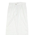 CASUAL LAND Womens Cotton Blend White Relaxed Straight Trousers W30 L30 Casual