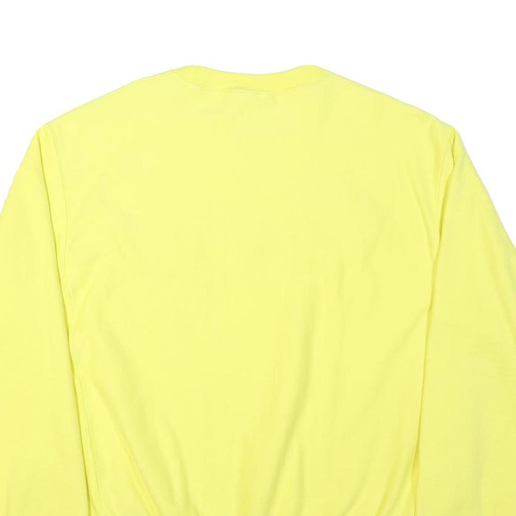 CHAMPION Mens Yellow Pullover Sweatshirt M Cotton Blend Classic Logo Casual