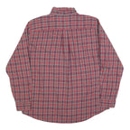 CHAPS Mens Red Plaid Shirt XL Button Down Cotton Blend Classic Fit Casual