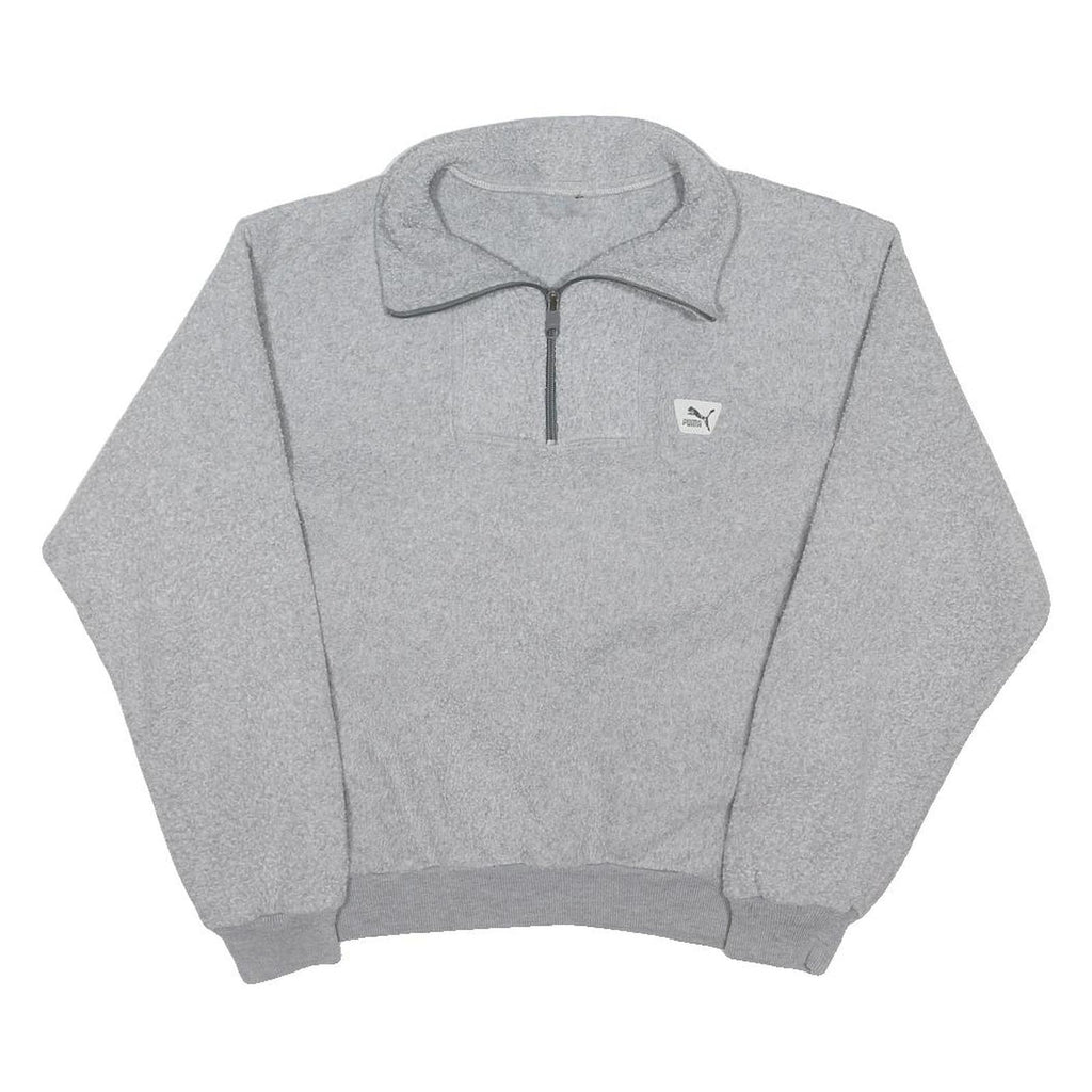 PUMA Womens Grey Plain Pullover Round Neck Basic Knit S Casual Sportswear Jumper