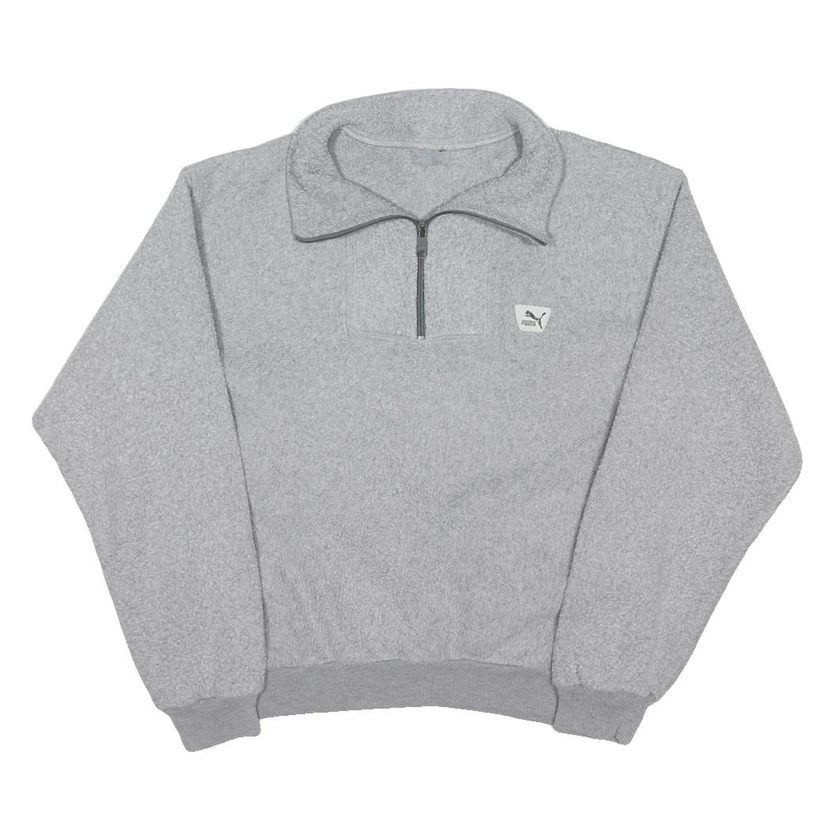 PUMA Womens Grey Plain Pullover Round Neck Basic Knit S Casual Sportswear Jumper