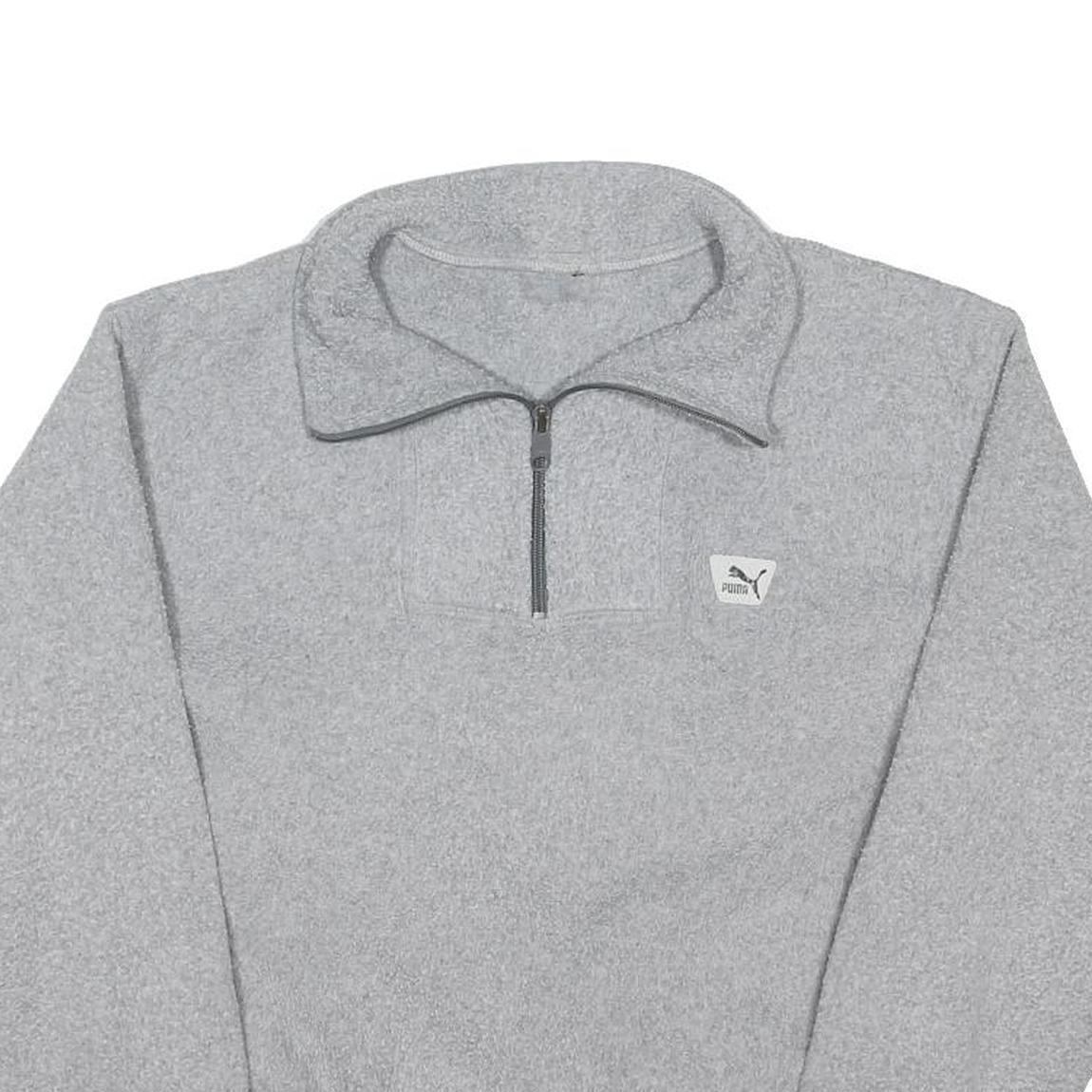 PUMA Womens Grey Plain Pullover Round Neck Basic Knit S Casual Sportswear Jumper