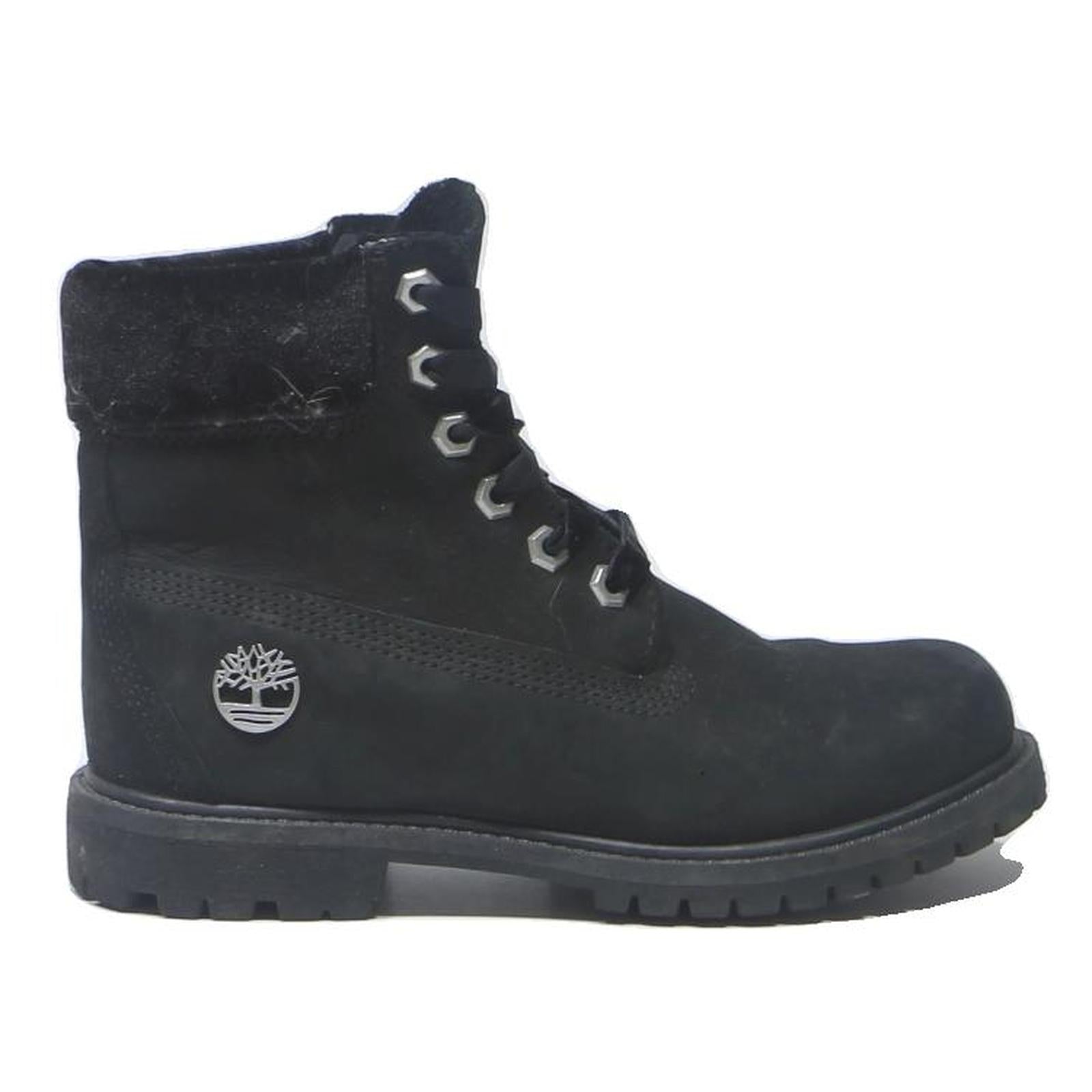 TIMBERLAND Womens Lace-Up Ankle Boots Black Leather UK 4 Durable Outdoor