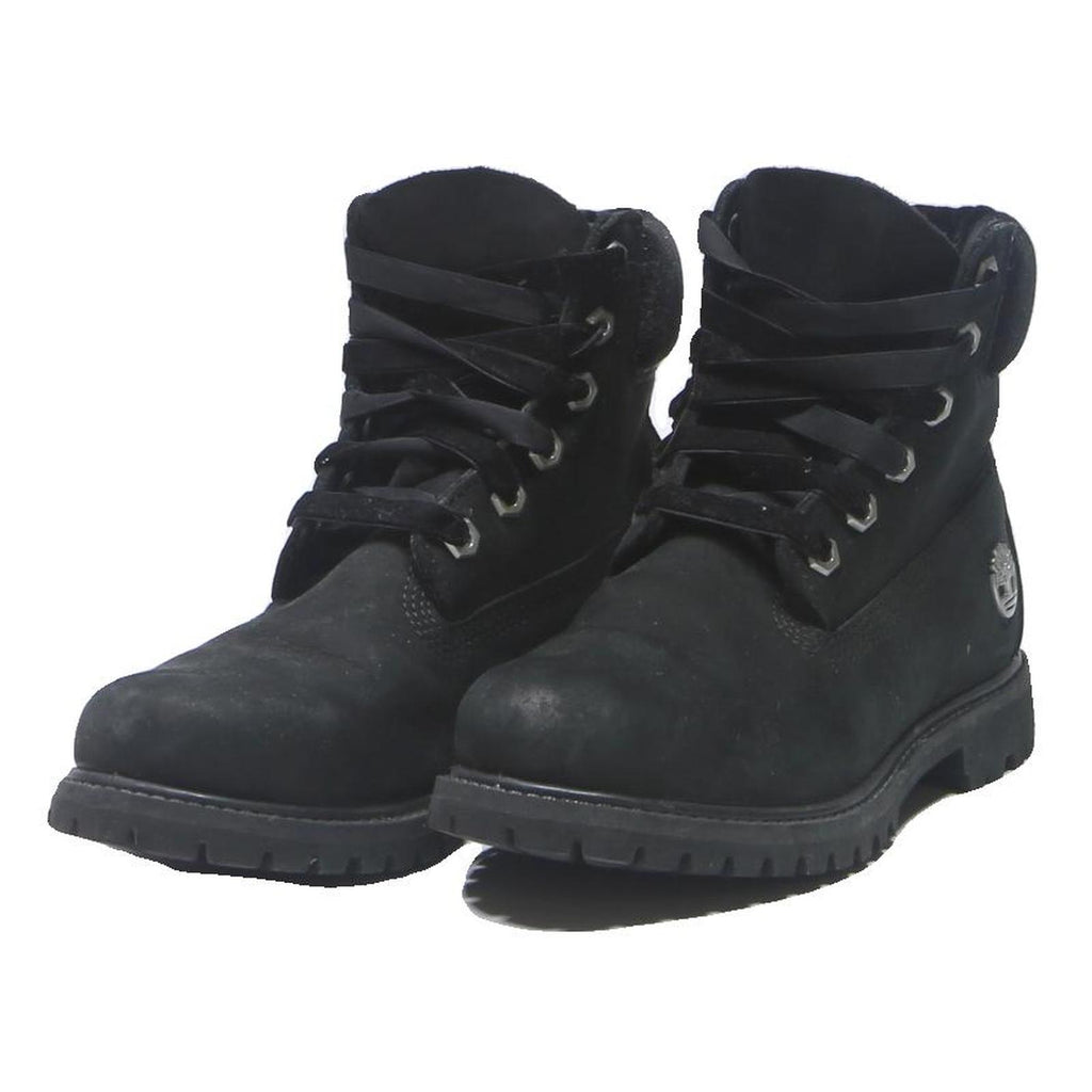 TIMBERLAND Womens Lace-Up Ankle Boots Black Leather UK 4 Durable Outdoor