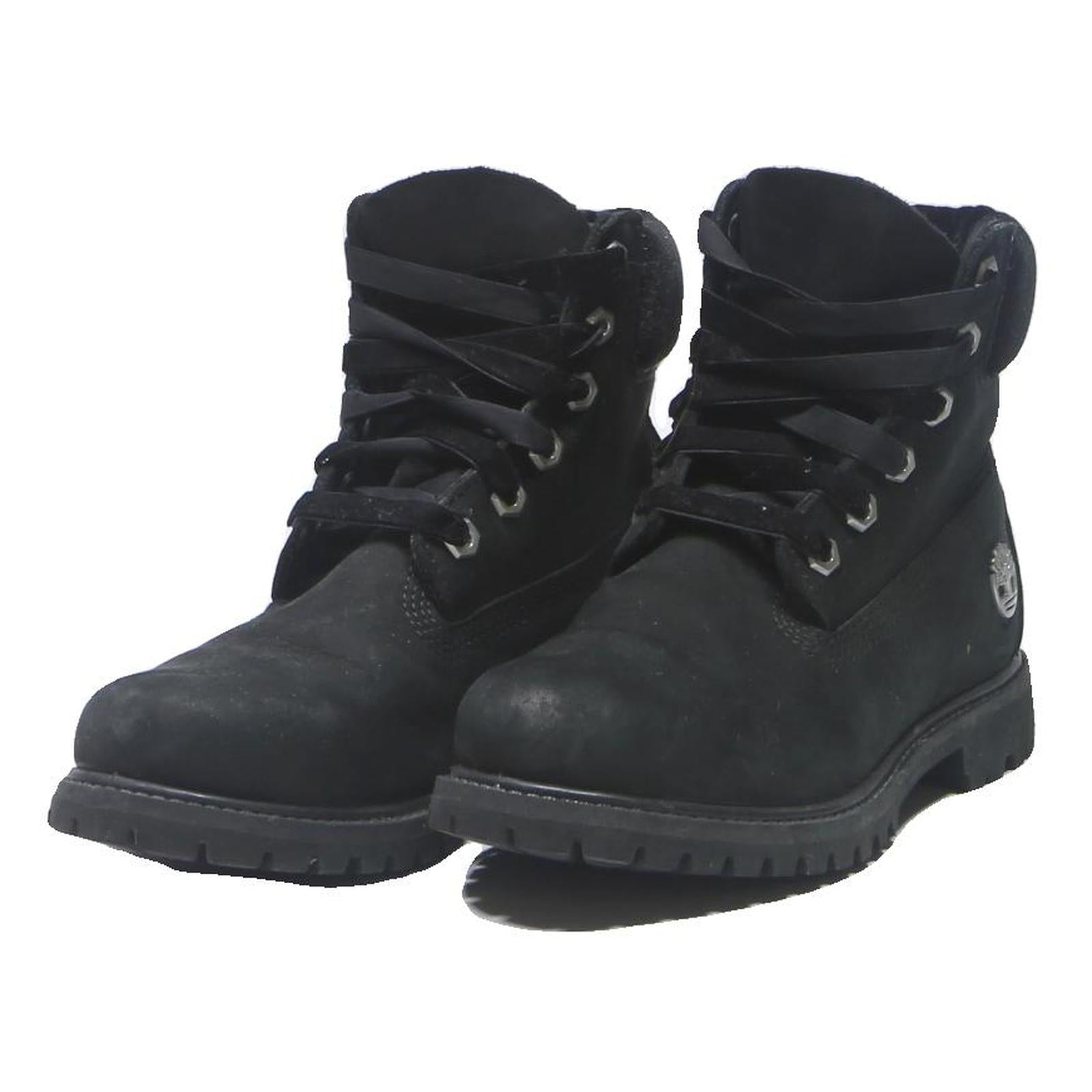 TIMBERLAND Womens Lace-Up Ankle Boots Black Leather UK 4 Durable Outdoor