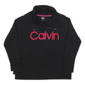 CALVIN KLEIN Womens Black Hoodie L Cotton Blend Casual Pullover