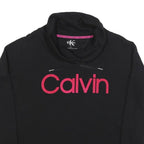 CALVIN KLEIN Womens Black Hoodie L Cotton Blend Casual Pullover