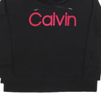 CALVIN KLEIN Womens Black Hoodie L Cotton Blend Casual Pullover