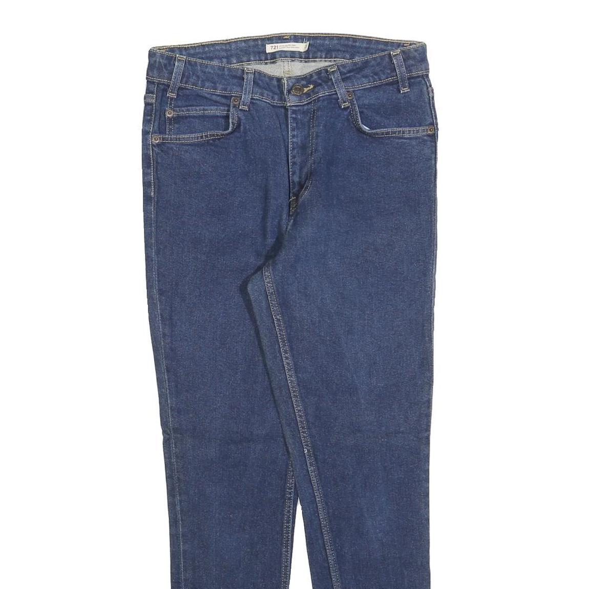 LEVI'S 721 Womens Slim Skinny Denim Dark Blue W28 L30 Zip Closure Stretch