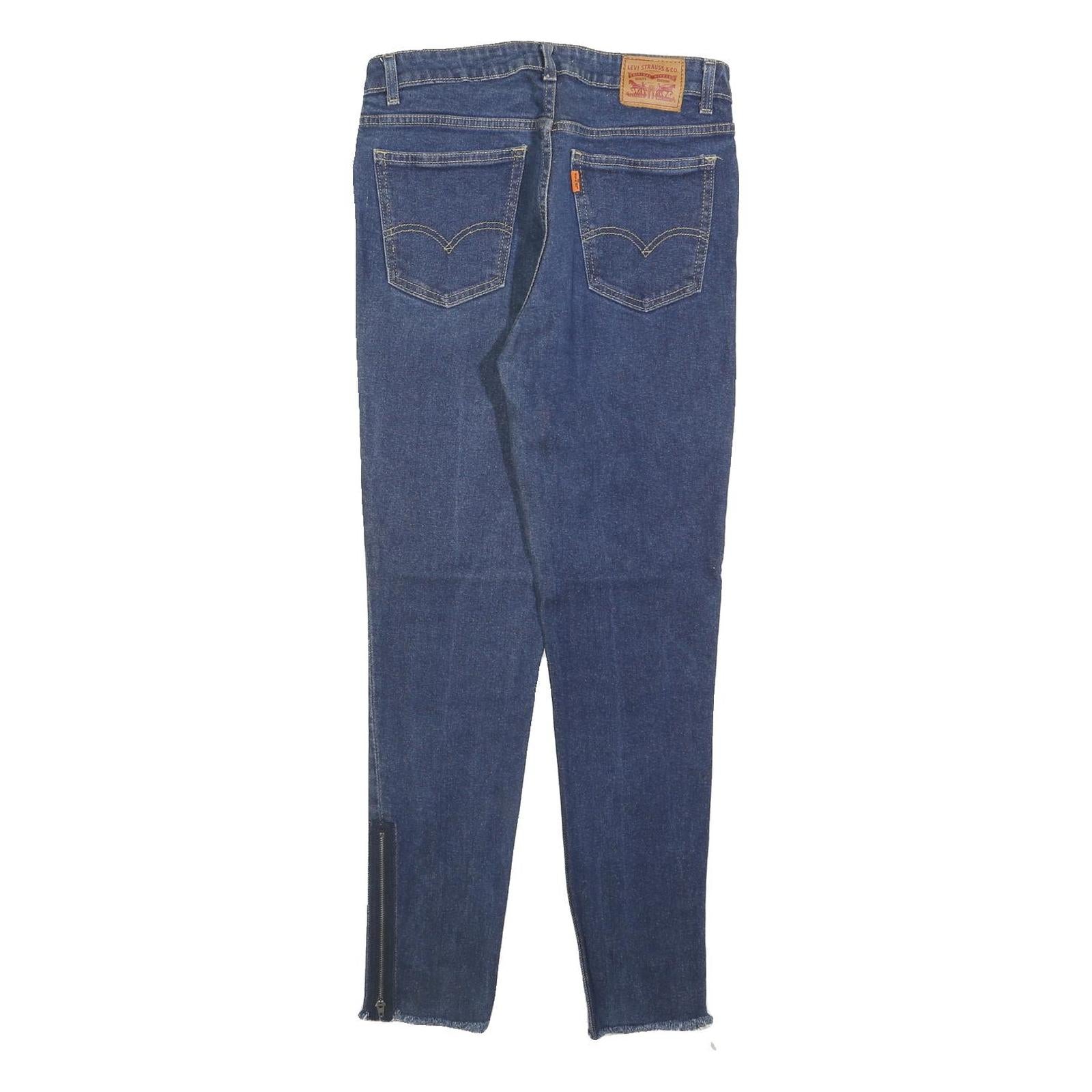 LEVI'S 721 Womens Slim Skinny Denim Dark Blue W28 L30 Zip Closure Stretch