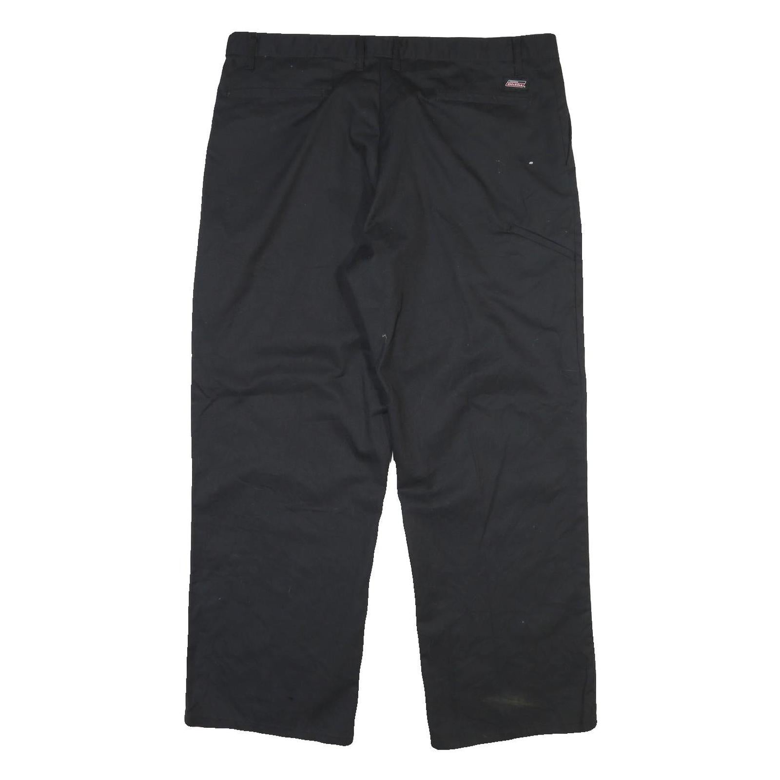 DICKIES Mens Cotton Blend Black Regular Fit Straight Leg Trousers W40 L30