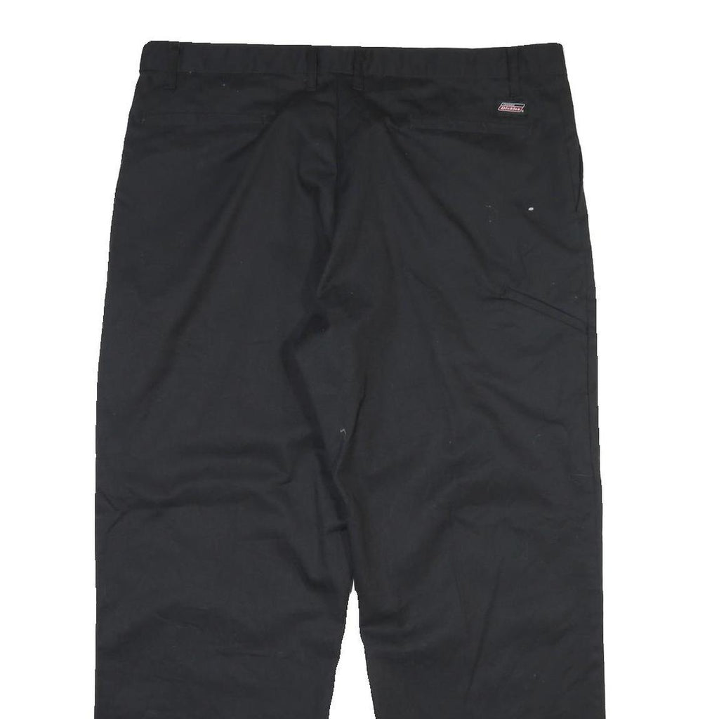 DICKIES Mens Cotton Blend Black Regular Fit Straight Leg Trousers W40 L30