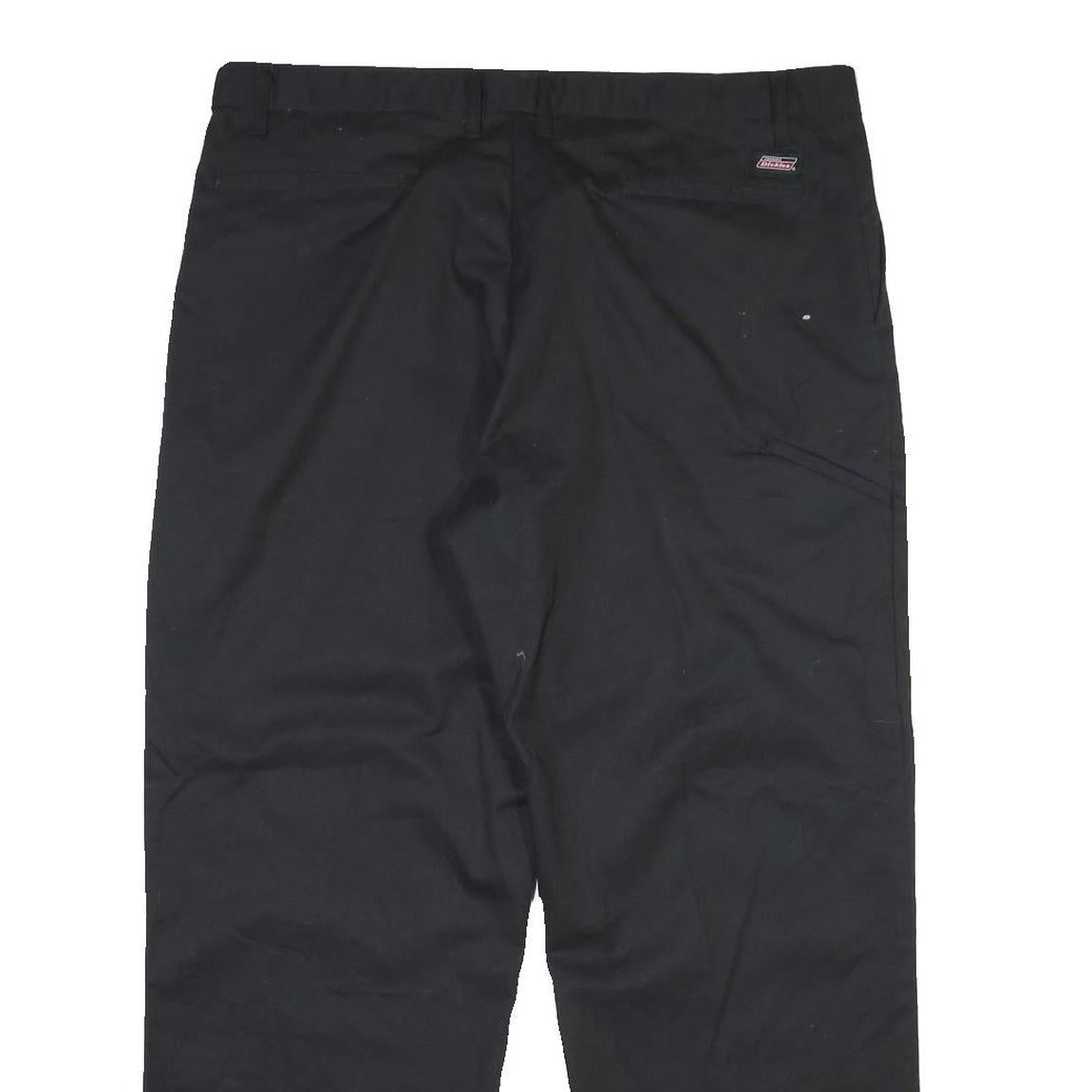 DICKIES Mens Cotton Blend Black Regular Fit Straight Leg Trousers W40 L30