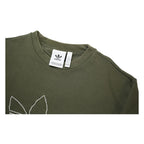 ADIDAS Womens Green Crew Neck S Cotton Blend Sweatshirt Embroidered Logo