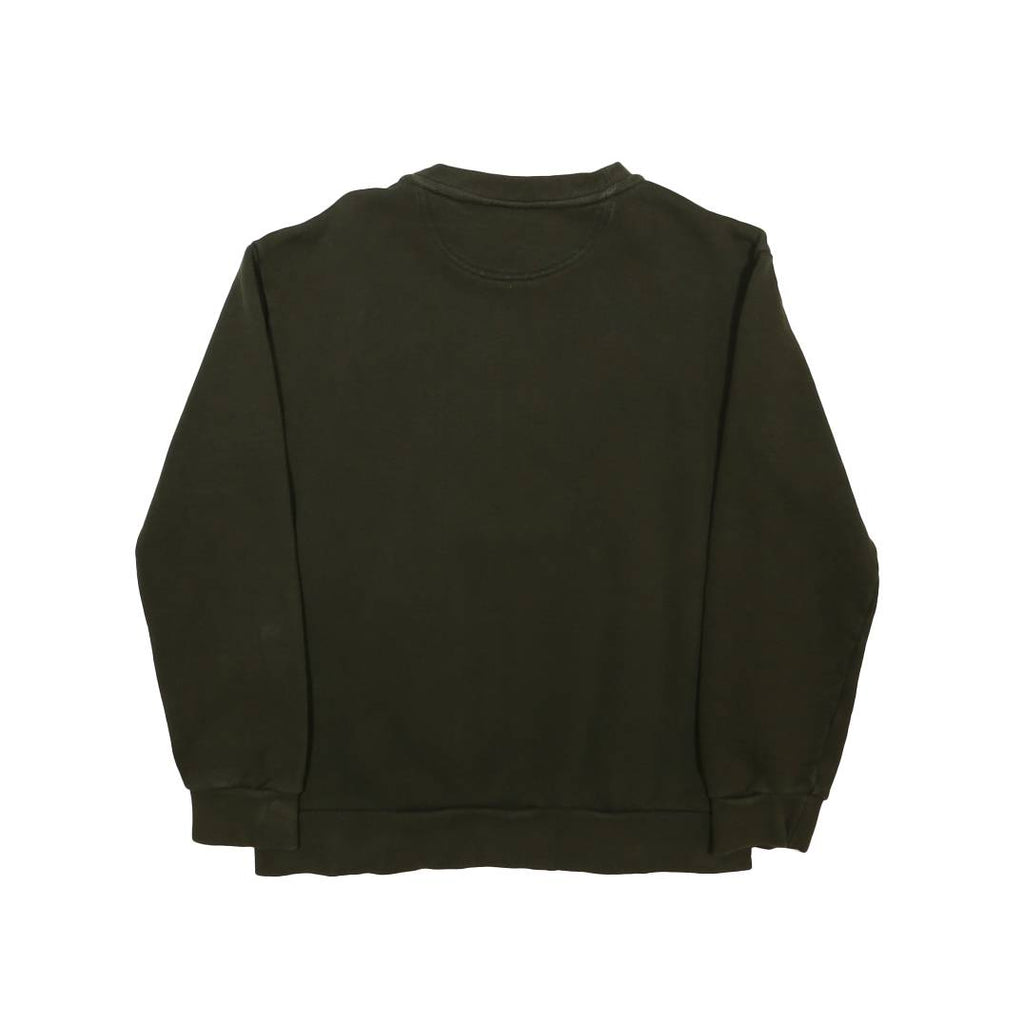 ADIDAS Womens Green Crew Neck S Cotton Blend Sweatshirt Embroidered Logo