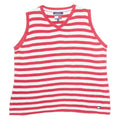 TOMMY HILFIGER Womens Jumper Red Striped V-Neck Tight Knit Sleeveless XL