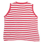 TOMMY HILFIGER Womens Jumper Red Striped V-Neck Tight Knit Sleeveless XL