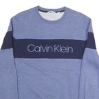CALVIN KLEIN JEANS Mens Blue Navy Cotton Blend Crew Neck Sweatshirt M Casual
